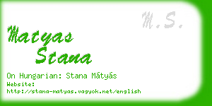 matyas stana business card